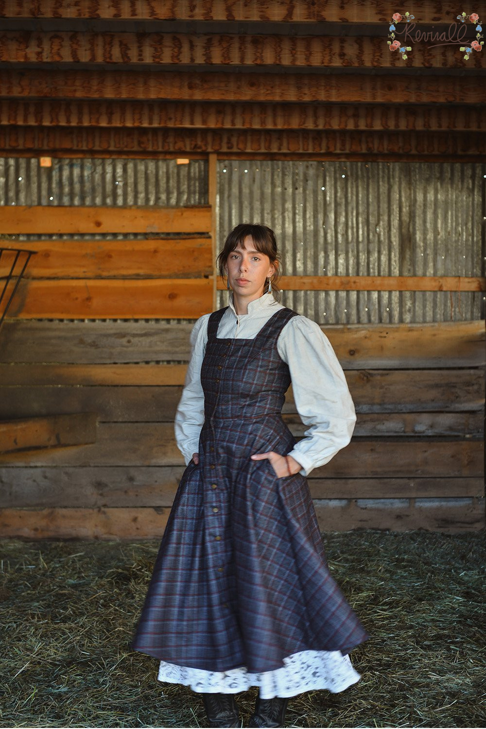 Wool Ashley Mae Dress in Heritage Plaid- Small - Image 6