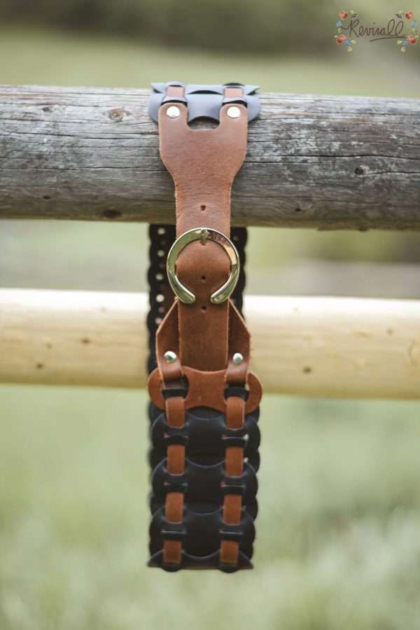The Black Leather Bronc Belt