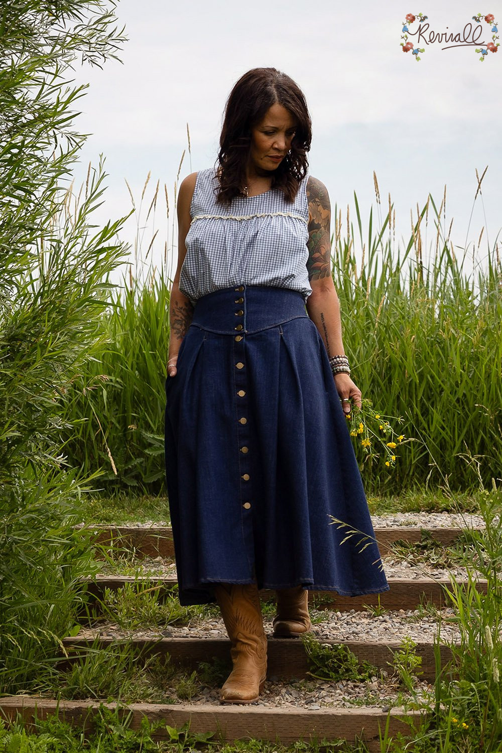 Denim Lacey Jean Skirt-Small & XL - Image 2
