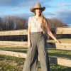 Linen Riding Skirt in Pepper - Small