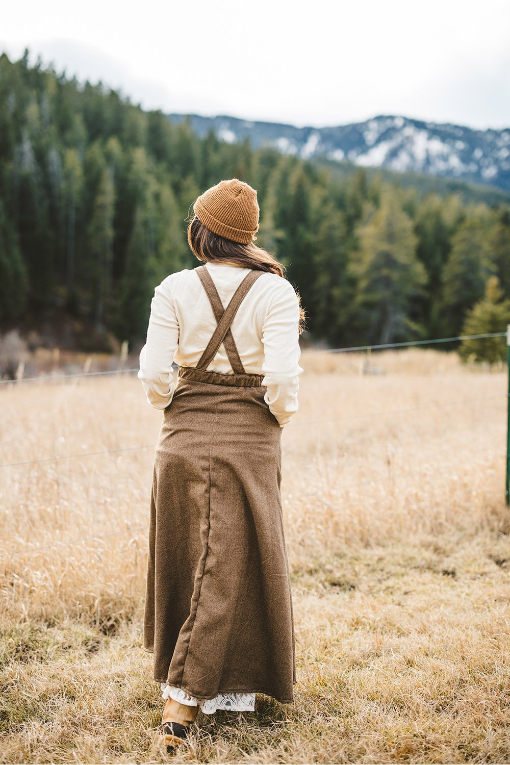 Wool Blend Pinafore in Equestrian Tweed-Medium & XLarge - Image 2