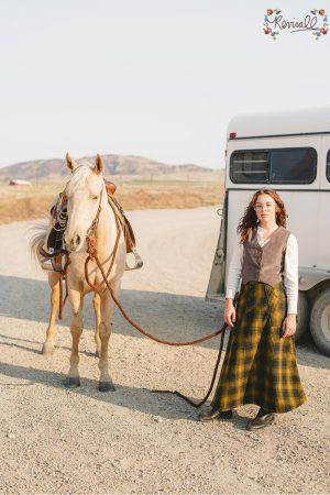 Long Wool Skirt in Mountain Plaid - Image 3