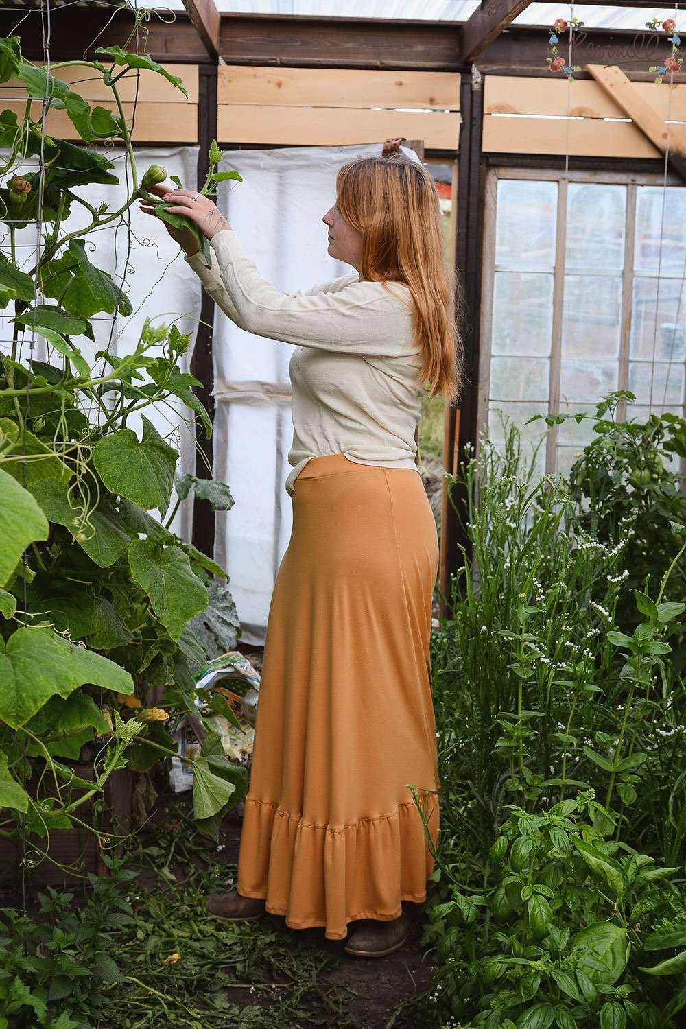 The Basic Cotton Skirt in Marigold - Image 2