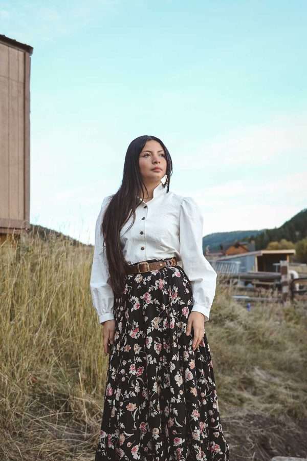 Cotton Prairie Blouse in Eggshell